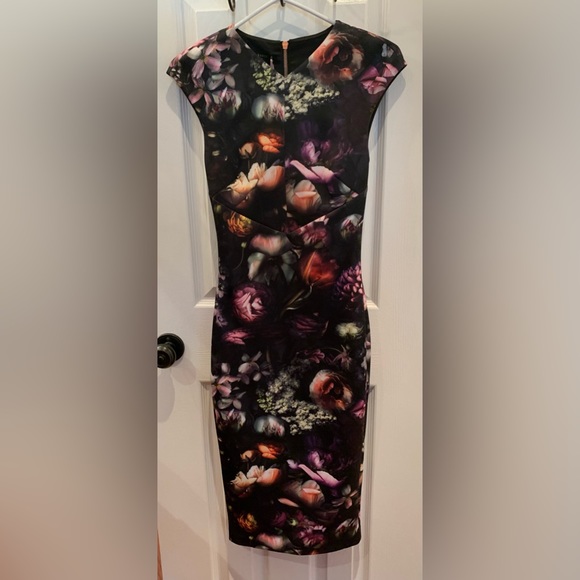 Ted Baker Floral Bodycon Dress TB Size 0 - Picture 1 of 4